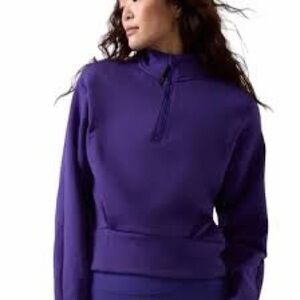 ATHLETA Women's Noble Blue Altitude Polartec Half Zip Sweatshirt Cozy Size XL
